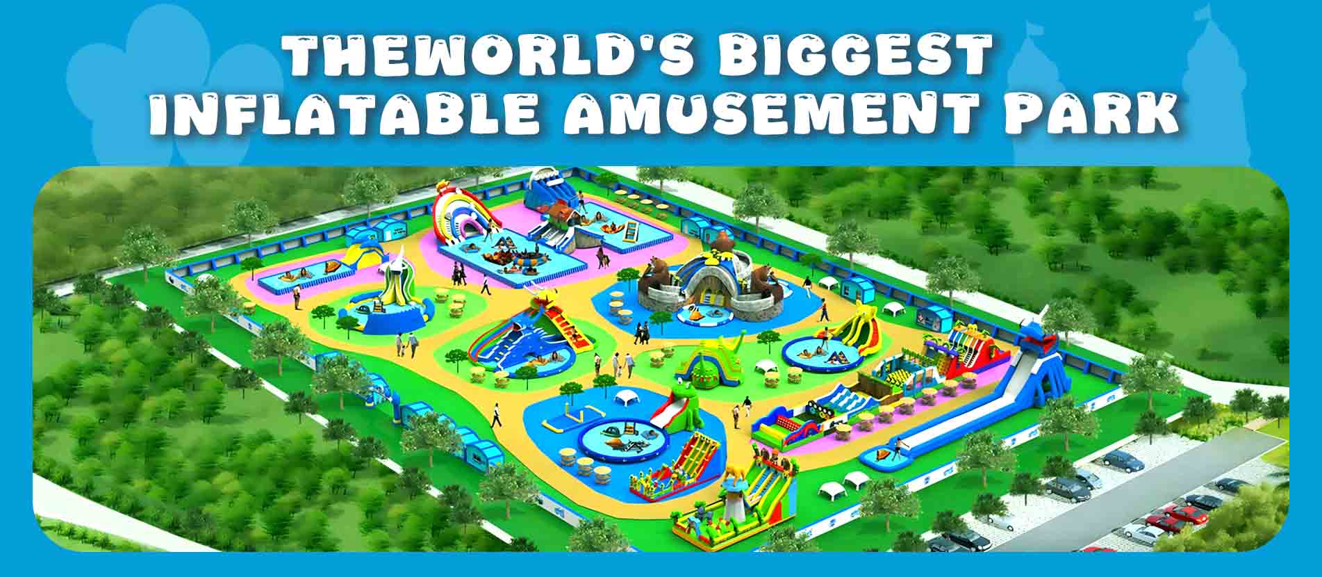 grand parc d'attractions gonflable