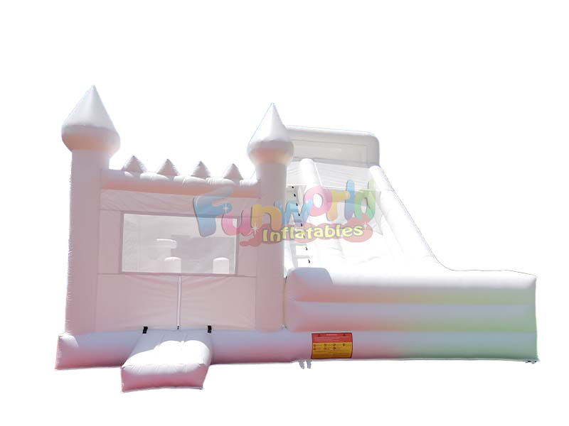 romantic white bounce castle for wedding party