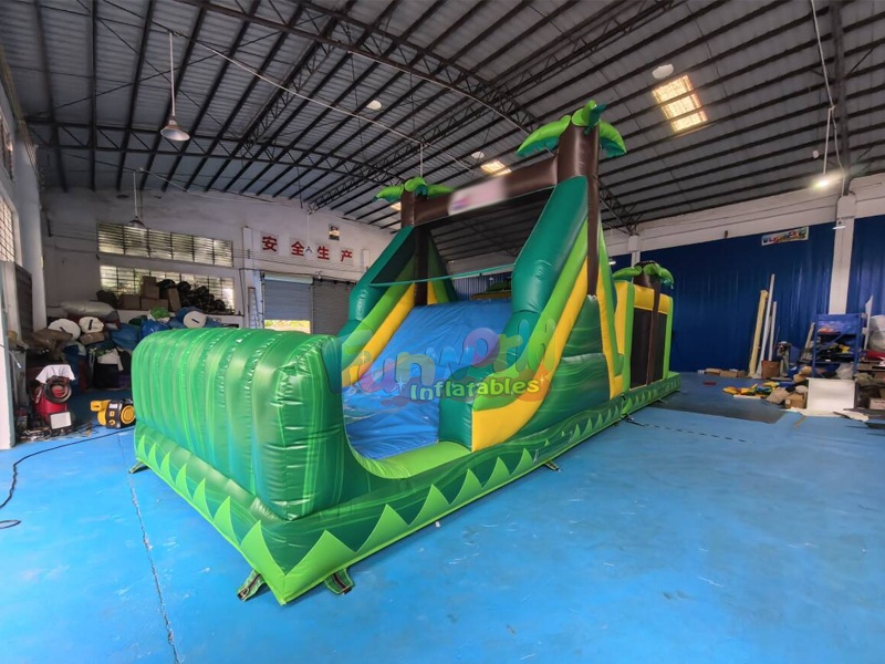 tropical inflatable obstacle course