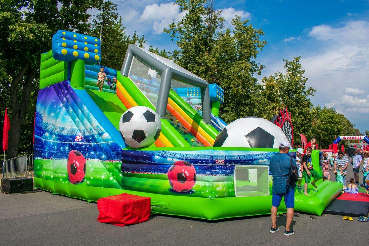 Inflatable football bouncy castle