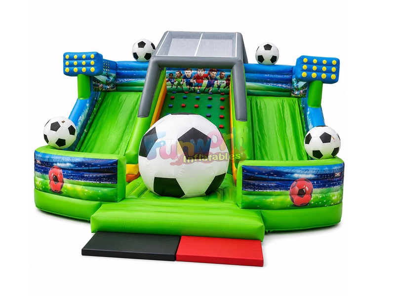 Terrain de football gonflable : un atout commercial pour les entreprises de location d’événements, sur le thème de la Coupe du monde.