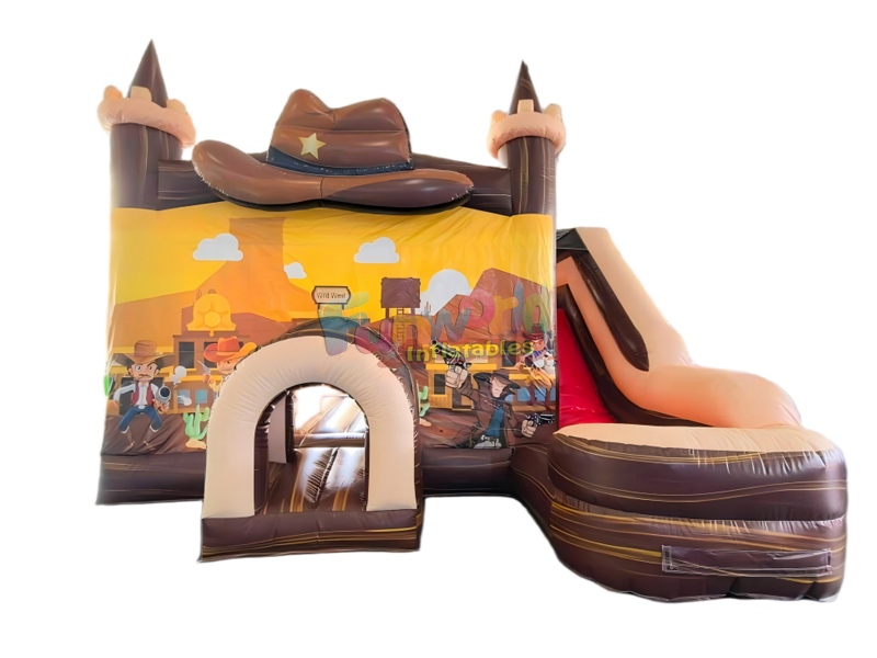 inflatable bounce house with water slide